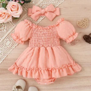 Vestido melón con moño