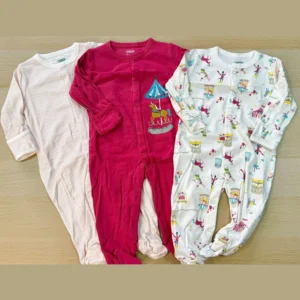 Set de 3 pijamas enterizas de algodón suave