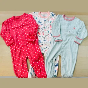 Set de 3 pijamas enterizas de algodón suave