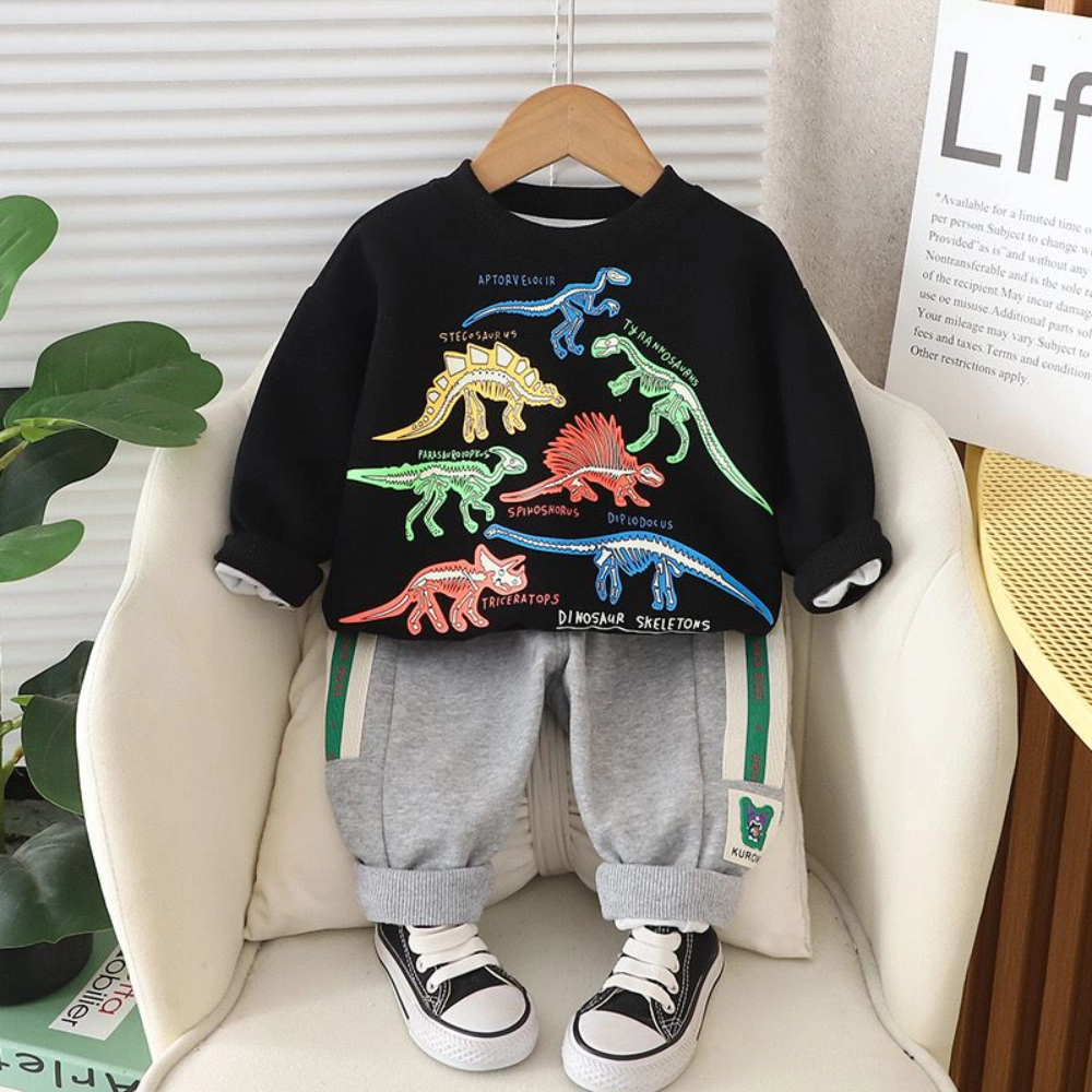 Conjunto Dino Esqueleto Black